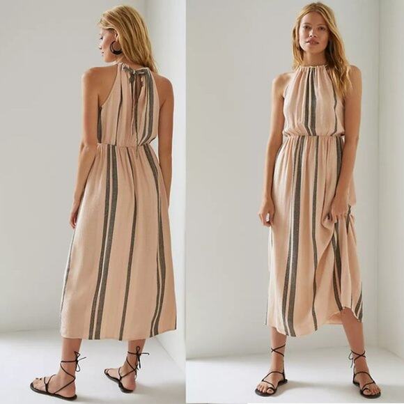 Cloth & Stone Striped Maxi Dress Women’s Size XL Sleeveless Halter Boho Resort - Picture 1 of 16